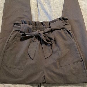 Black Paper Waist Pants